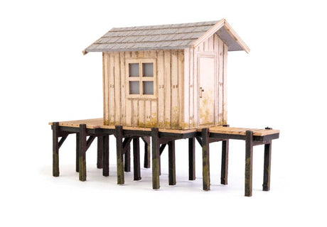 Fisherman's Shanty -- Laser-Cut Wood Kit - 3-9/64 x 1-1/2  x 2-1/8"  8 x 3.7 x 5.4cm-5