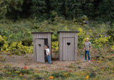 Outhouses -- Laser-Cut Wood Kit - Each: 1/2 x 1/2 x 1"  1.3 x 1.3 x 2.5cm pkg(2)-1