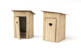 Outhouses -- Laser-Cut Wood Kit - Each: 1/2 x 1/2 x 1"  1.3 x 1.3 x 2.5cm pkg(2)-2