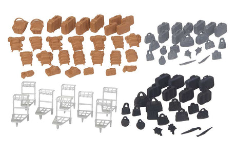 Suitcases, Packs and Baggage Trolleys -- 86-Piece Set (brown, black, gray, silver)-2