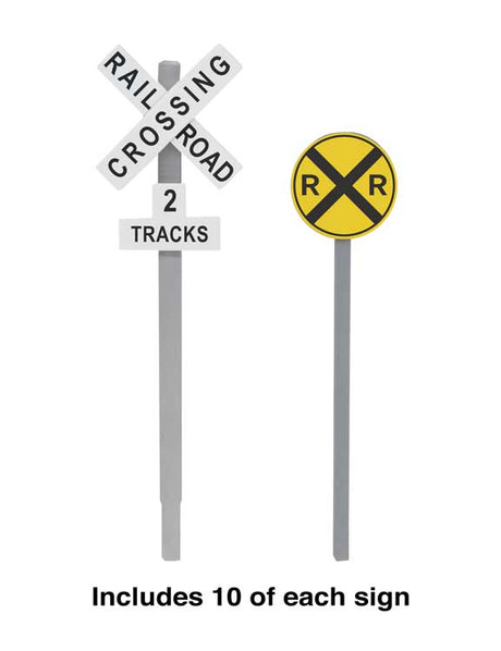 Railroad Crossing Signs -- 10 Each: Modern Advance Warning, Crossbucks-3