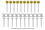 Railroad Crossing Signs -- 10 Each: Modern Advance Warning, Crossbucks-4