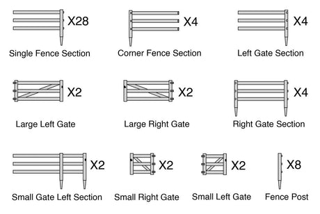 3-Rail Farm Fence -- Kit-2