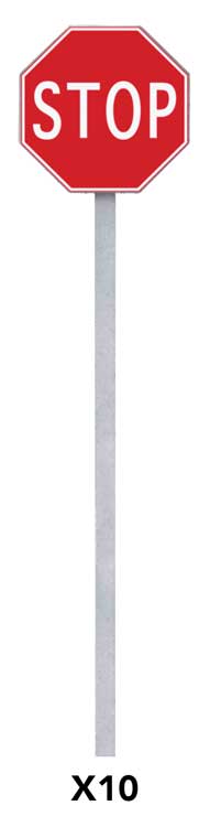 Stop Signs pkg(10) -- 1954-Present (red, white)-2