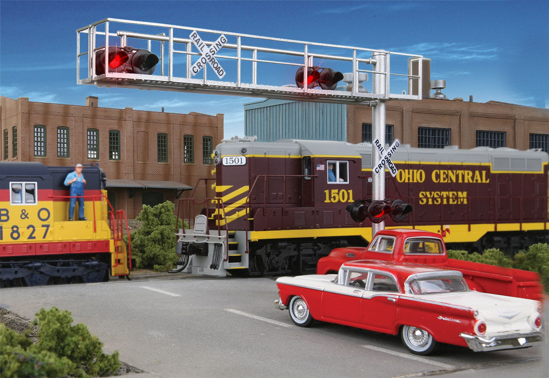 Modern Cantilever Grade Crossing Signal -- Two-Lane-1
