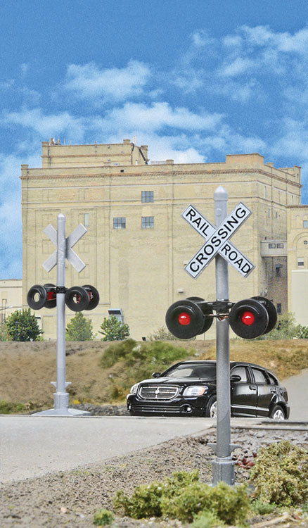 Crossing Flashers -- Set of 2 Working Signals (Use with Crossing Signal Controller)-1