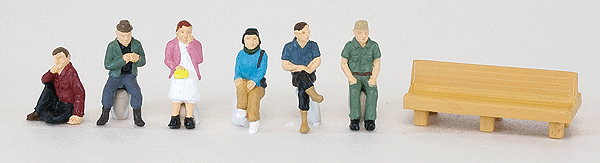 People Sitting -- pkg(6) w/1 Bench