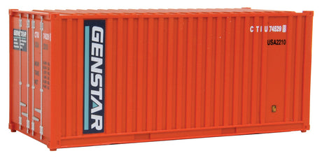 20' Corrugated Container with Flat Panel - Assembled -- Genstar (orange, blue, white)-1