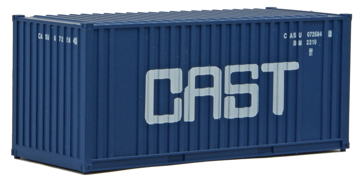 20' Corrugated Container with Flat Panel - Assembled -- CAST (blue, white)-2