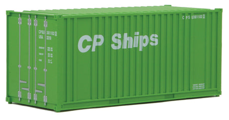 20' Corrugated Container with Flat Panel - Assembled -- CP Ships (green, white)-1
