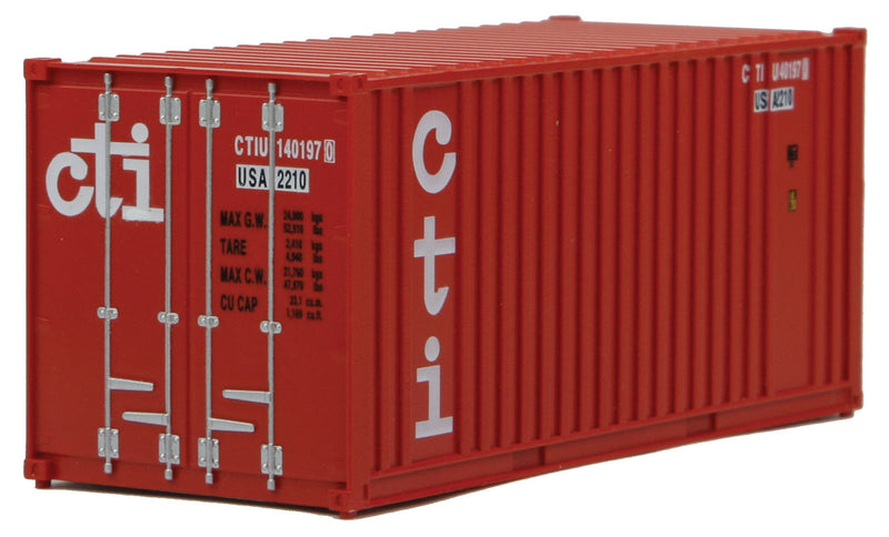 20' Corrugated Container with Flat Panel - Assembled -- CTI (red, white)-1