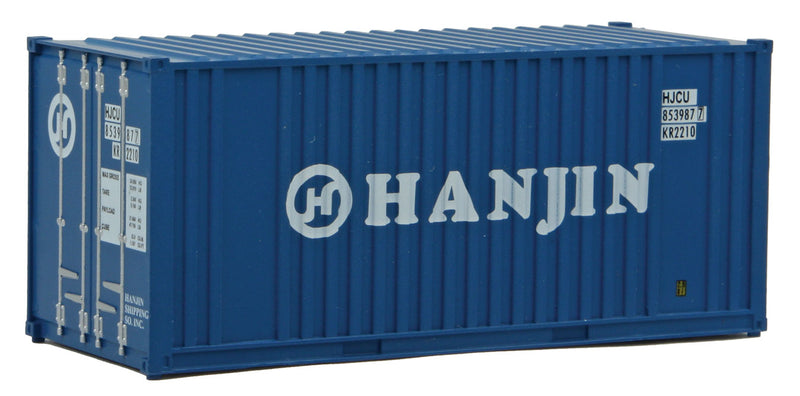 20' Corrugated Container with Flat Panel - Assembled -- Hanjin (blue, white)-1