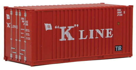 20' Corrugated Container with Flat Panel - Assembled -- K-Line (red, white)-1