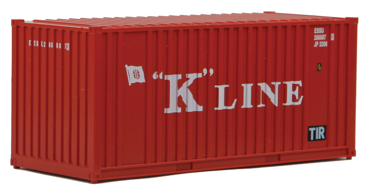 20' Corrugated Container with Flat Panel - Assembled -- K-Line (red, white)-2