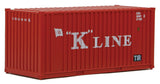 20' Corrugated Container with Flat Panel - Assembled -- K-Line (red, white)-2