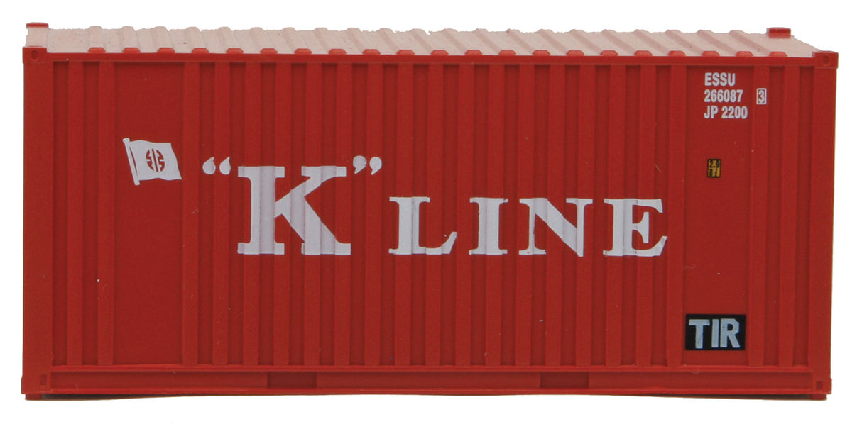 20' Corrugated Container with Flat Panel - Assembled -- K-Line (red, white)-3