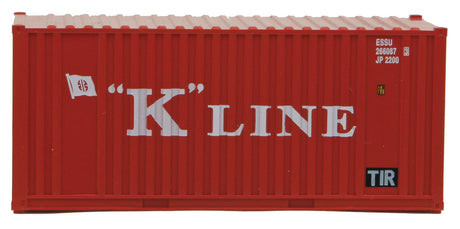 20' Corrugated Container with Flat Panel - Assembled -- K-Line (red, white)-3