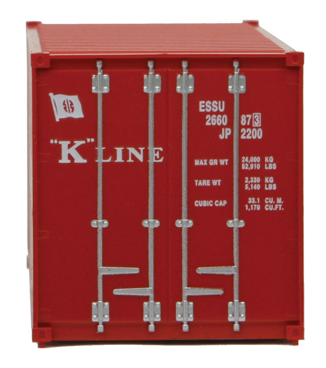 20' Corrugated Container with Flat Panel - Assembled -- K-Line (red, white)-4
