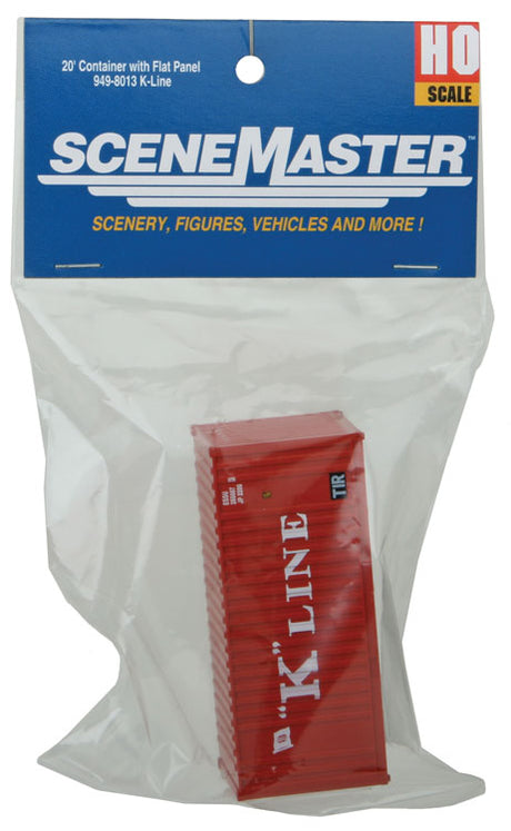 20' Corrugated Container with Flat Panel - Assembled -- K-Line (red, white)-6
