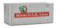 20' Corrugated Container with Flat Panel - Assembled -- Mitsui OSK Lines (gray, red, Alligator Logo)-1
