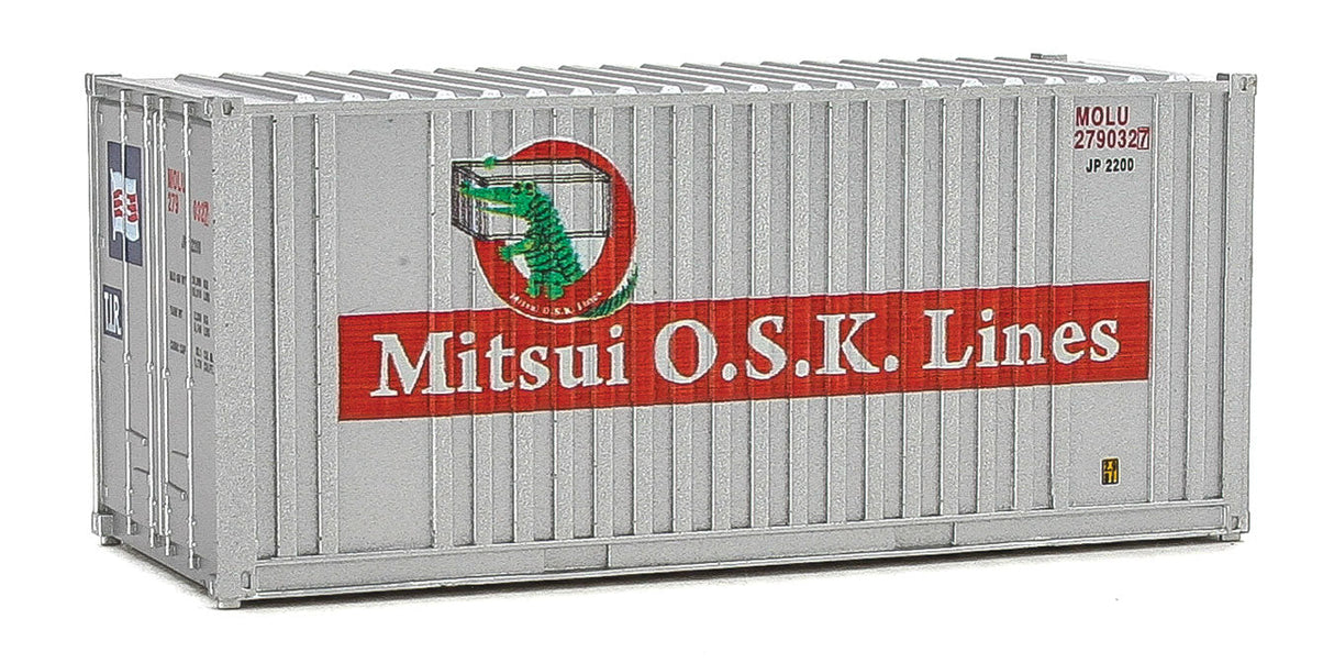 20' Corrugated Container with Flat Panel - Assembled -- Mitsui OSK Lines (gray, red, Alligator Logo)-1