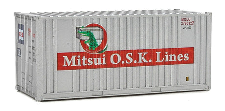 20' Corrugated Container with Flat Panel - Assembled -- Mitsui OSK Lines (gray, red, Alligator Logo)-1