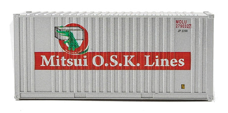 20' Corrugated Container with Flat Panel - Assembled -- Mitsui OSK Lines (gray, red, Alligator Logo)-3