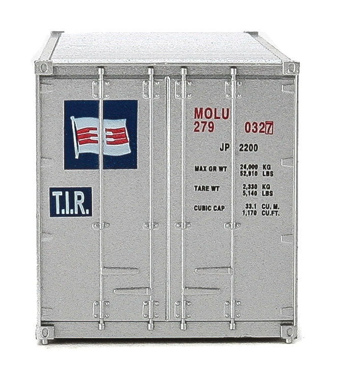 20' Corrugated Container with Flat Panel - Assembled -- Mitsui OSK Lines (gray, red, Alligator Logo)-4