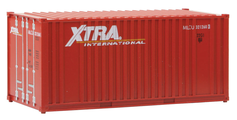 20' Corrugated Container with Flat Panel - Assembled -- Xtra Leasing Intermodal XKTZ (red, white)-1