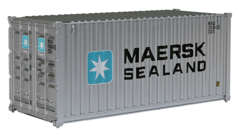 20' Corrugated Container - Assembled -- Maersk-Sealand (silver, blue, white)-1