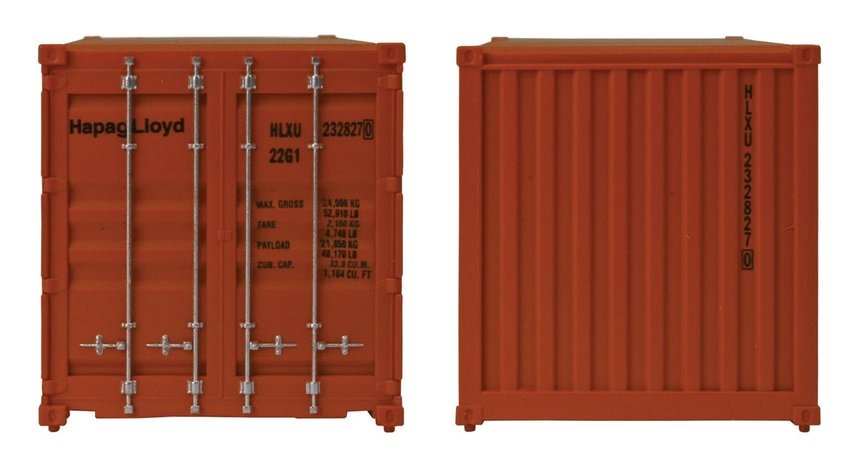 20' Corrugated Container - Assembled -- Hapag-Lloyd (orange, blue)-2