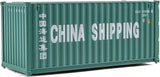20' Corrugated Container - Assembled -- China Shipping (green, white; Billboard Lettering)-2