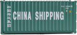 20' Corrugated Container - Assembled -- China Shipping (green, white; Billboard Lettering)-3