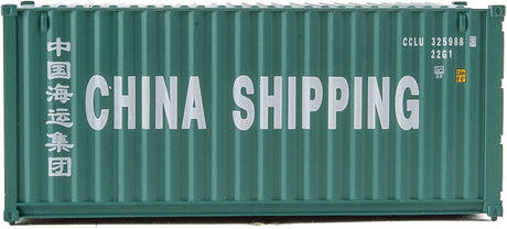20' Corrugated Container - Assembled -- China Shipping (green, white; Billboard Lettering)-3