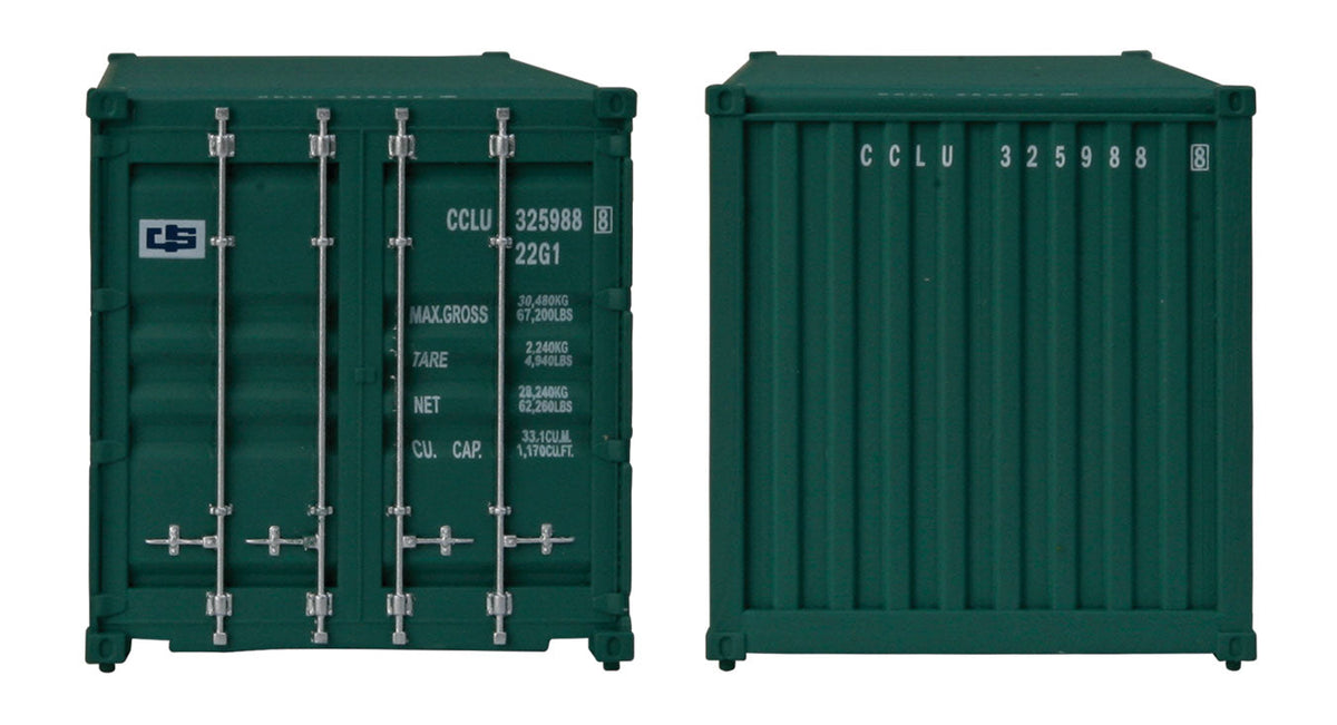 20' Corrugated Container - Assembled -- China Shipping (green, white; Billboard Lettering)-4