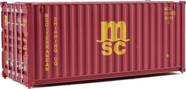 20' Corrugated Container - Assembled -- Mediterranean Shipping Co. (MSC) (red)-1