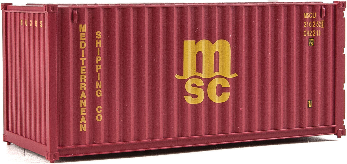 20' Corrugated Container - Assembled -- Mediterranean Shipping Co. (MSC) (red)-2