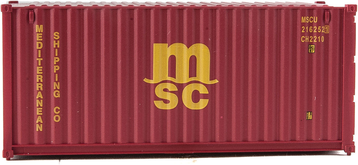 20' Corrugated Container - Assembled -- Mediterranean Shipping Co. (MSC) (red)-5