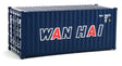 20' Corrugated Container - Assembled -- Wan Hai (blue, white, red A Lettering)-1