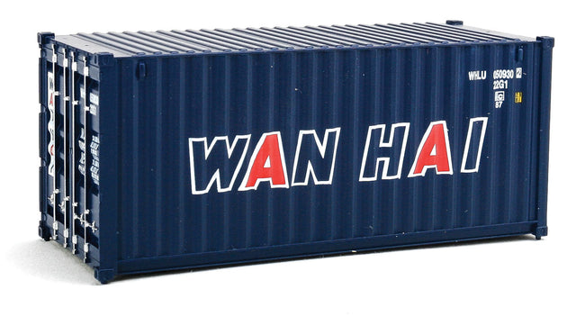 20' Corrugated Container - Assembled -- Wan Hai (blue, white, red A Lettering)-1
