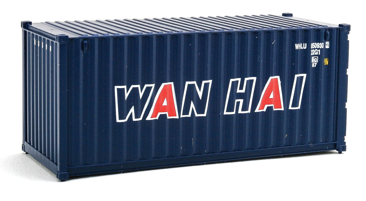 20' Corrugated Container - Assembled -- Wan Hai (blue, white, red A Lettering)-2