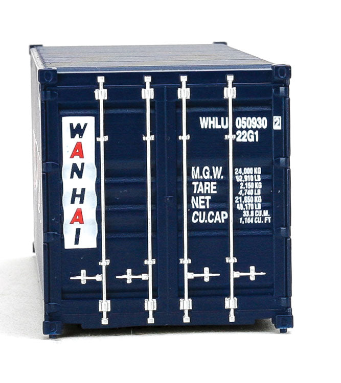 20' Corrugated Container - Assembled -- Wan Hai (blue, white, red A Lettering)-4
