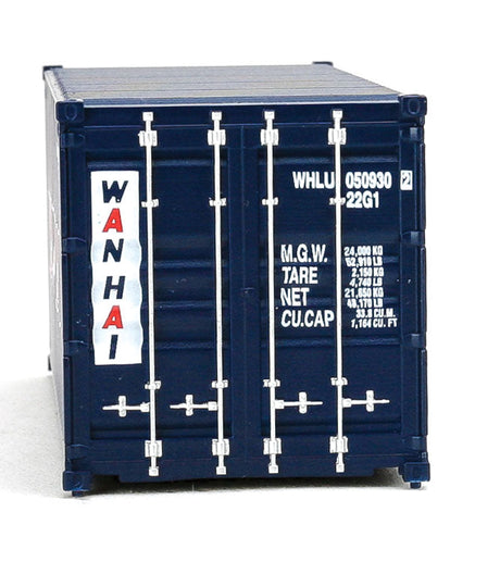 20' Corrugated Container - Assembled -- Wan Hai (blue, white, red A Lettering)-4