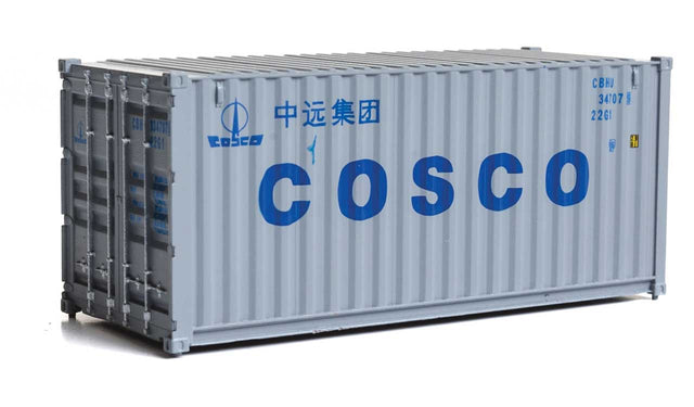 20' Corrugated Container - Assembled -- China Ocean Shipping Company (gray, blue)-1