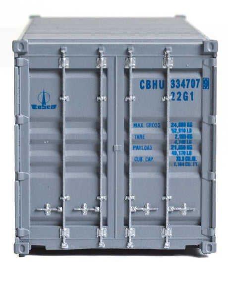 20' Corrugated Container - Assembled -- China Ocean Shipping Company (gray, blue)-3