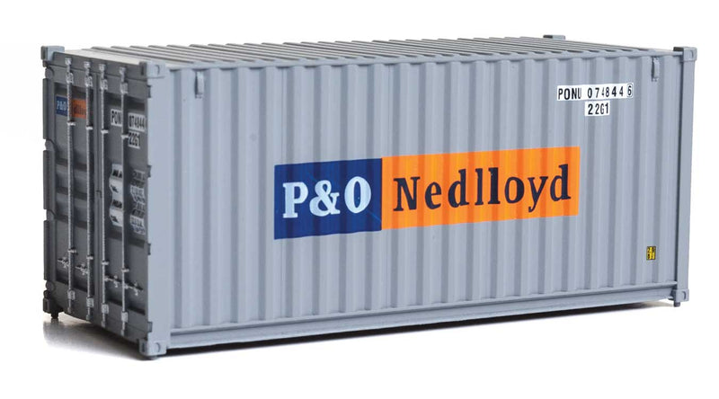 20' Corrugated Container - Assembled -- P&O Nedlloyd (gray, blue, orange)-1