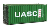 20' Corrugated Container - Assembled -- UASC (green, white, red)-1