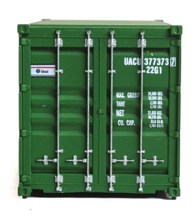 20' Corrugated Container - Assembled -- UASC (green, white, red)-3