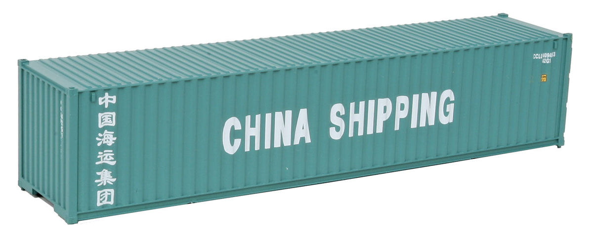 40' Corrugated Container - Assembled -- China Shipping (green, white)-2