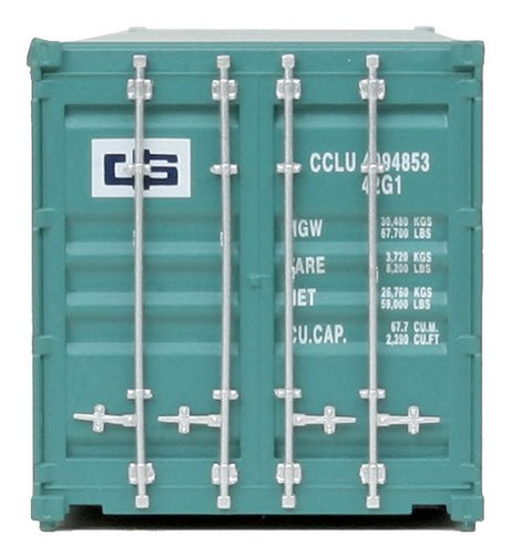 40' Corrugated Container - Assembled -- China Shipping (green, white)-3